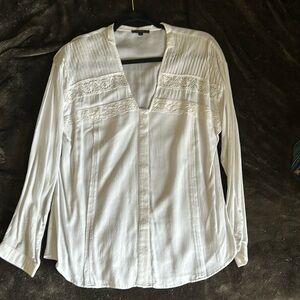 Floryday White rayon cotton blend blouse